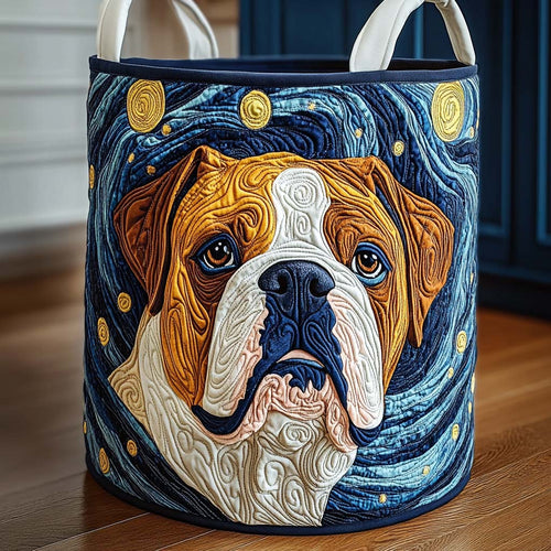 Starry Bulldog Glow Quilted Laundry Basket NCU0NXD545