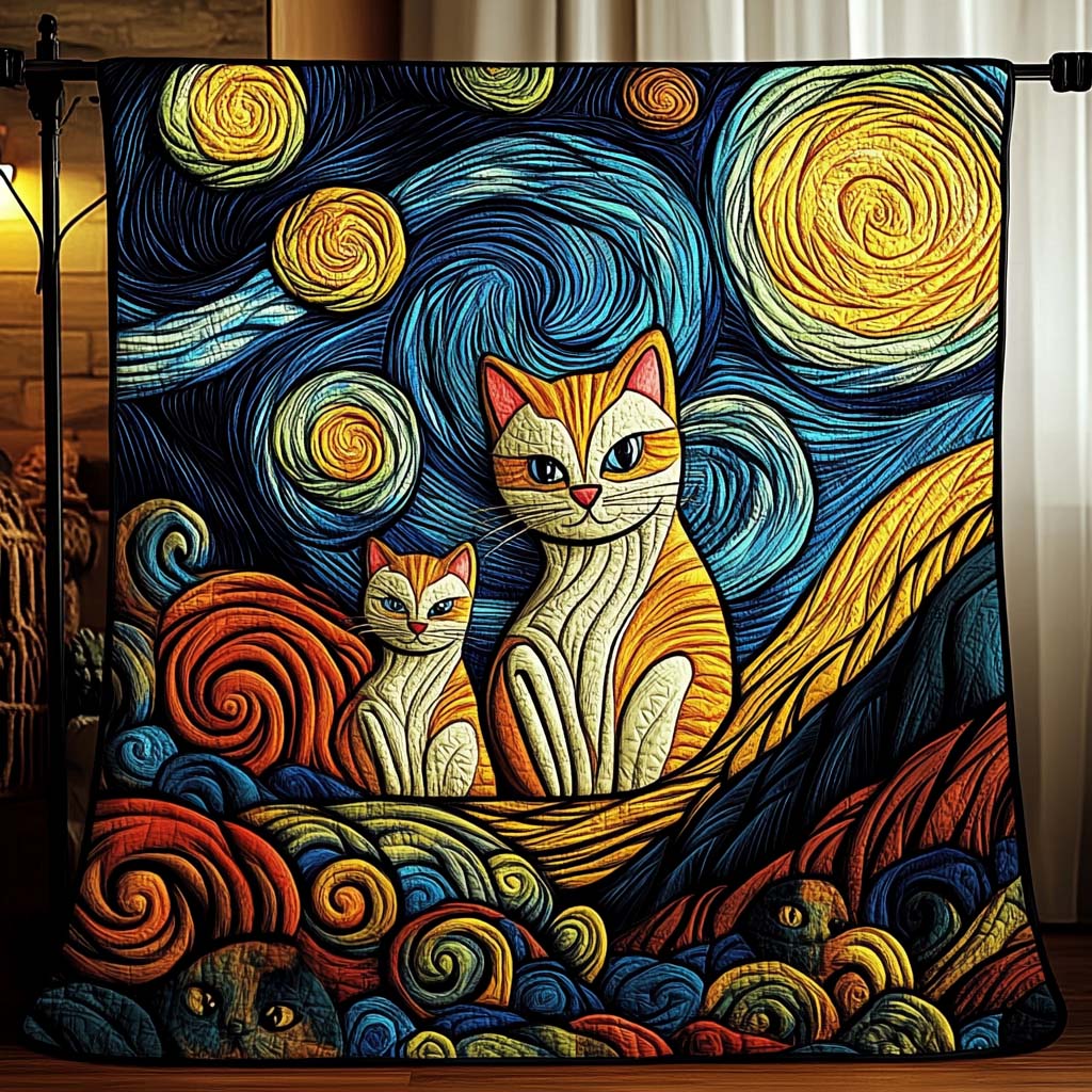 Starry Cat Quilted Blanket NCU0DQQ0108