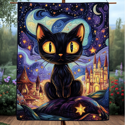 Starry Cat Quilted Blanket NCU0VH645