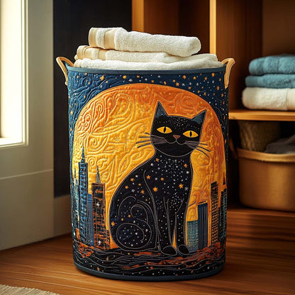 Starry Cat Quilted Laundry Basket NCU0DQQ052
