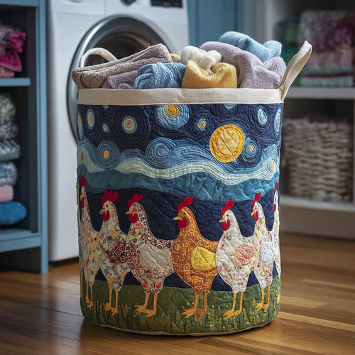 Starry Chicken Quilted Laundry Basket NCU0HNH827