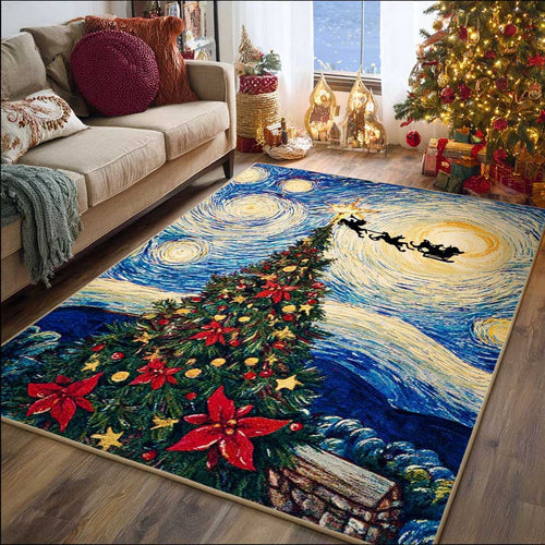 Starry Christmas Tree Area Rug NCU0HTT135