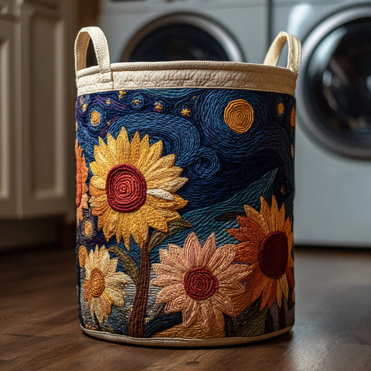 Starry Flora Quilted Laundry Basket NCU0HNH787