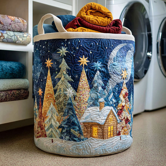 Starry Forest Glow Quilted Laundry Basket NCU0NTV121