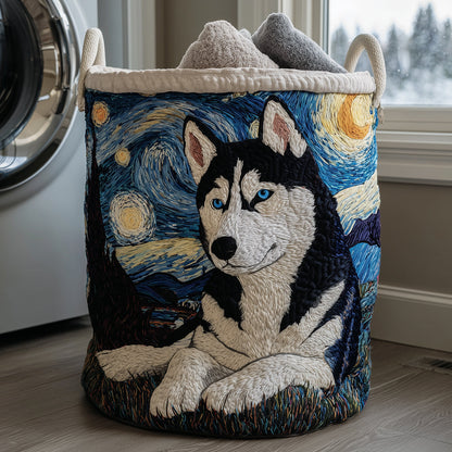 Starry Husky Quilted Laundry Basket NCU0TH3126