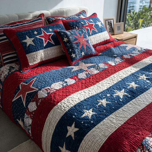 Starry Nation 3-Piece Quilted Bedding Set NCU0NTD1651
