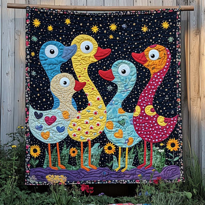 Starry Night Ducks Quilted Blanket NCU0NT779