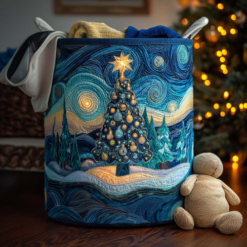 Starry Night Quilted Laundry Basket NCU0NNT1764