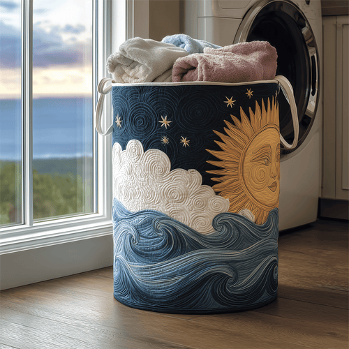Starry Night Quilted Laundry Basket NCU0TH2928
