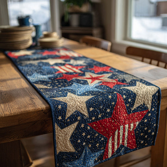 Starry Patriot Quilted Table Runner NCU0DDK2543