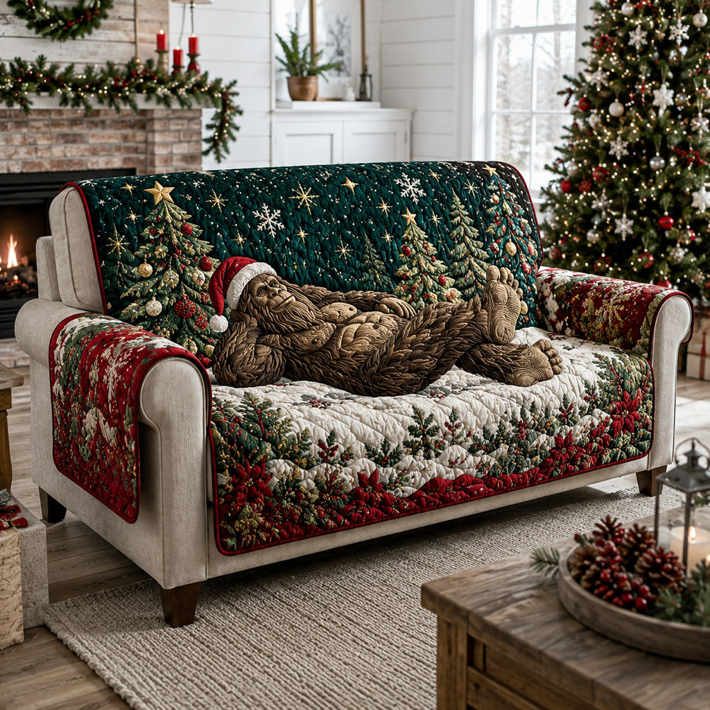 Starry Poinsettia Bigfoot Quilted Sofa Cover NCU0HNH1257
