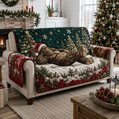 Starry Poinsettia Bigfoot Quilted Sofa Cover NCU0HNH1257