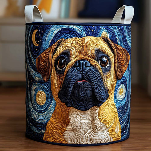 Starry Pug Glow Quilted Laundry Basket NCU0NXD544