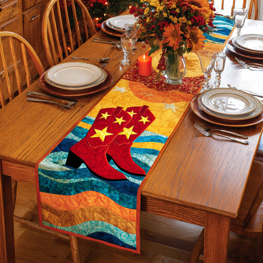 Starry Spurs Quilted Table Runner NCU0HNH853
