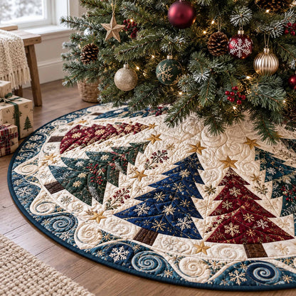 Starry Tree Christmas Quilted Tree Skirt NCU0NTD2300