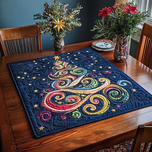 Starry Tree Quilted Table Topper NCU0DDK1145