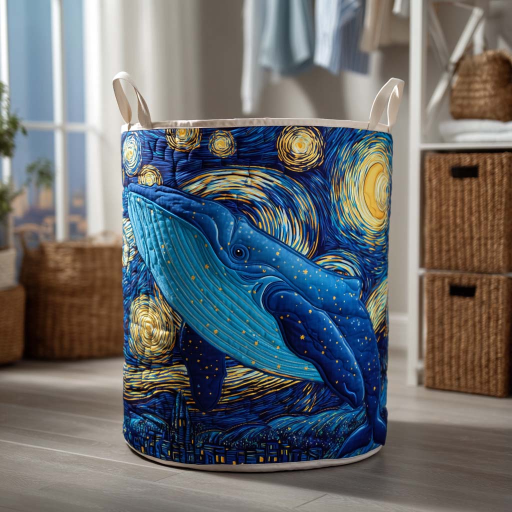Starry Whale Quilted Laundry Basket NCU0NXD411