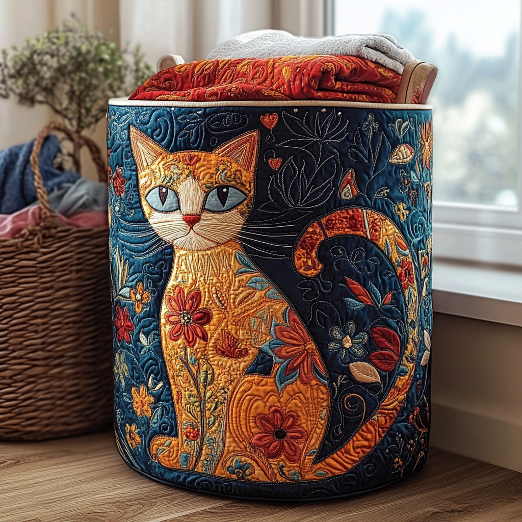 Starry Whiskers Quilted Laundry Basket NCU0PVL684