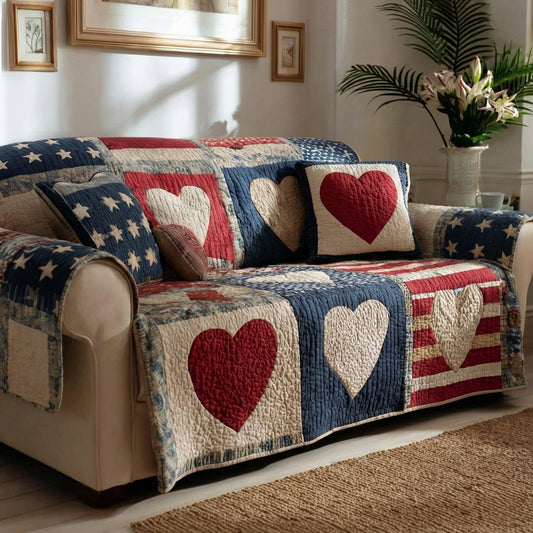 Stars Heritage Quilted Sofa Cover NCU0LDH492