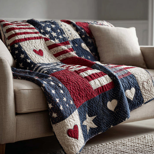 Stars and Stripes Quilted Blanket NCU0LDH252