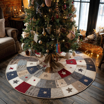 Stars and Timber Christmas Quilted Tree Skirt NCU0DV1390
