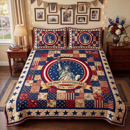 Statue Liberty Eternal 3-Piece Quilted Bedding Set NCU0HNH1072