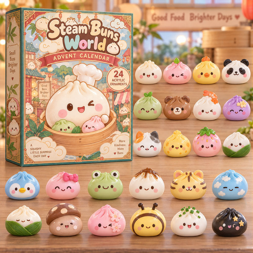 CHRISTMAS KICKOFF 40% OFF - Steam Buns World Advent Calendar 2026 - 24-Day Festive Countdown, Acrylic Charms Blind Box - Gift For Steam Bun Lovers AC0TM376