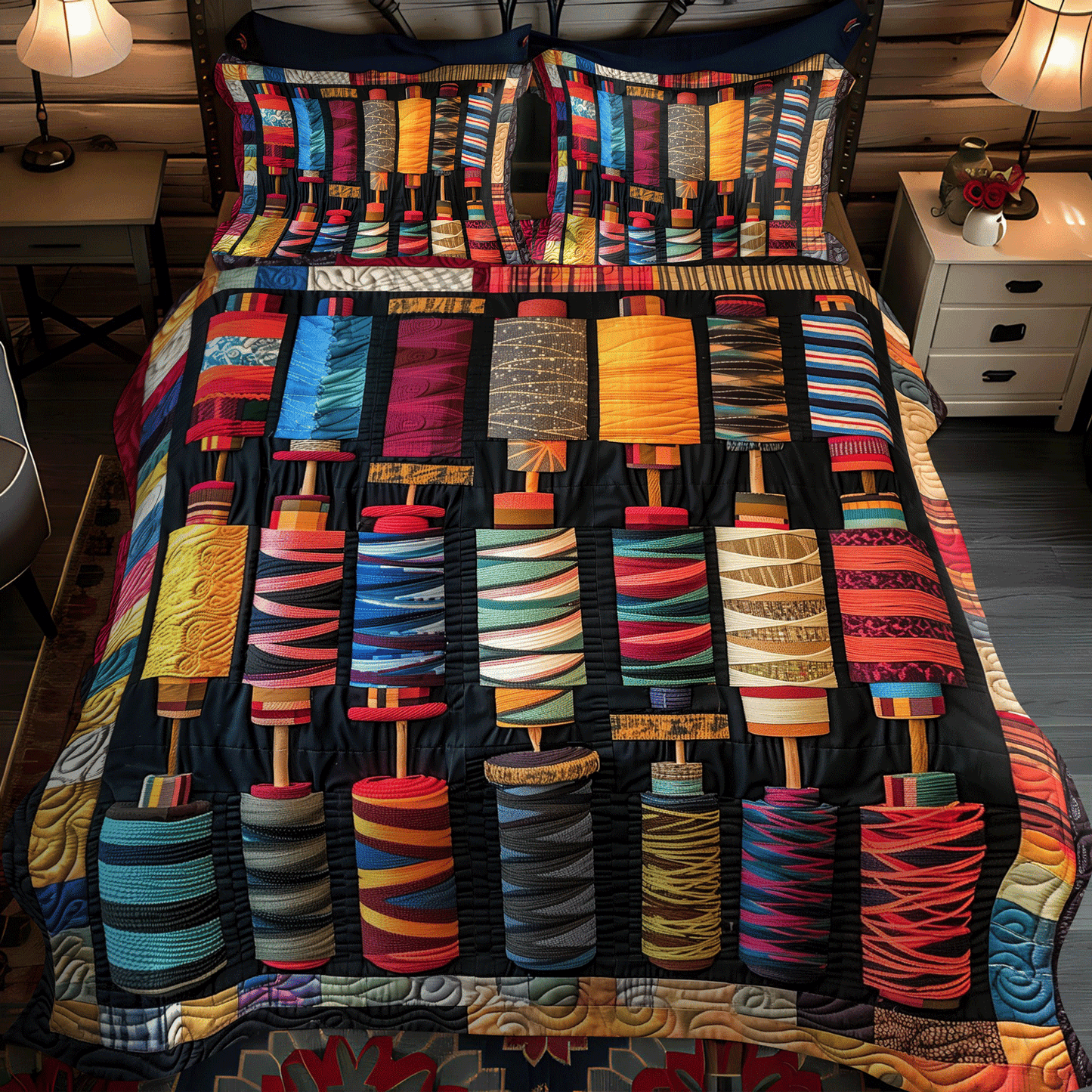Stitcher Dream 3-Piece Quilted Bedding Set NCU0TH1299
