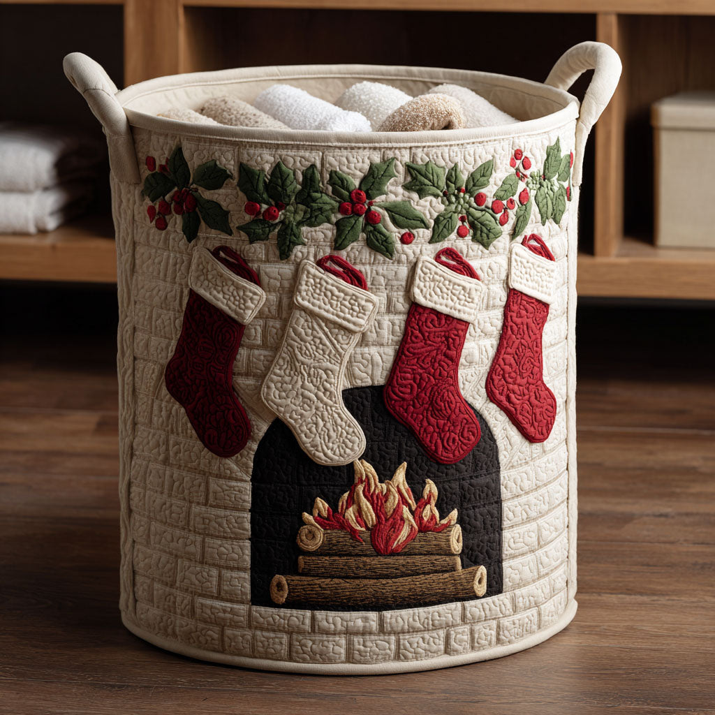 Stocking Hearth Quilted Laundry Basket NCU0NTV775