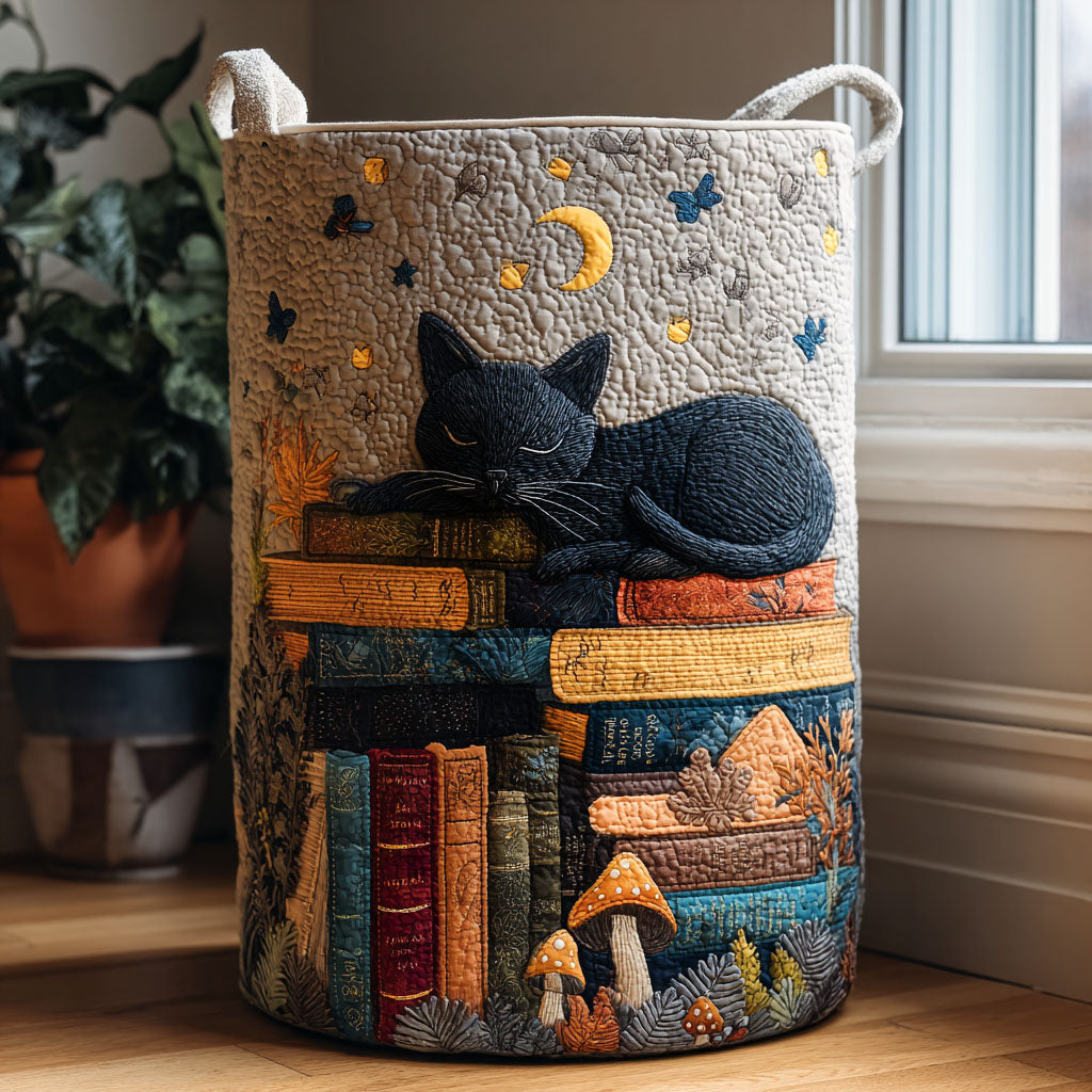 Storytime Cat Dreams Quilted Laundry Basket NCU0PTT2401