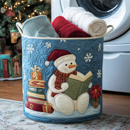 Storytime Snowman Quilted Laundry Basket NCU0TH3158