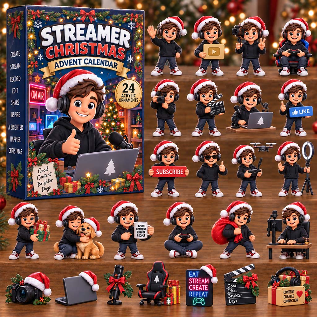 CHRISTMAS KICKOFF 40% OFF - Streamer Christmas Advent Calendar 2026 - 24-Day Festive Countdown, Acrylic Charms Blind Box - Gift For Kids AC0HH054