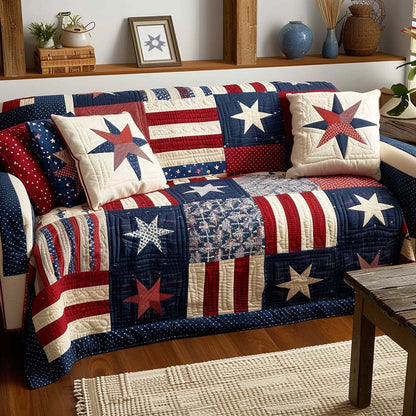 Striped Glory Quilted Sofa Cover NCU0DQQ0449