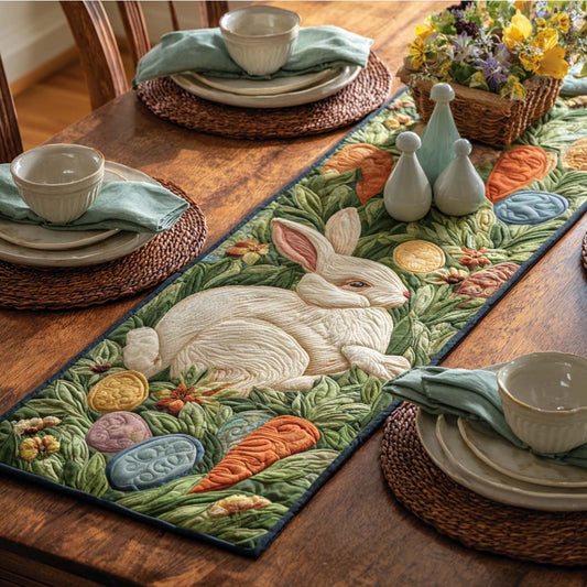 Stubborn Bunny Parade Quilted Table Runner NCU0DQQ0430