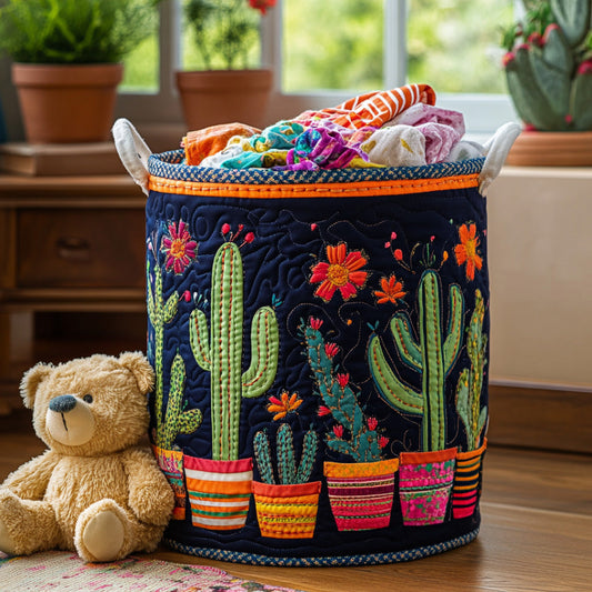Succulent Dreams Quilted Laundry Basket NCU0DV682