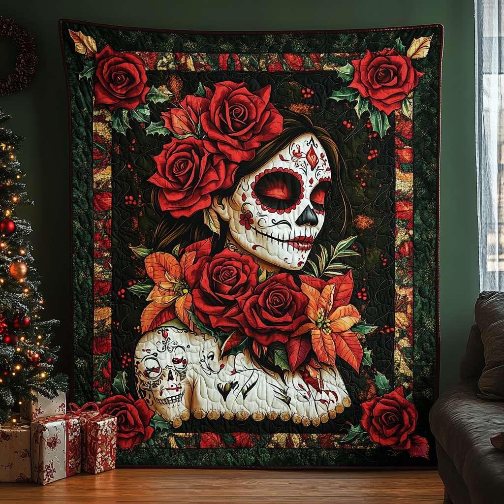 Whimsical Skull Quilted Blanket NCU0VT65