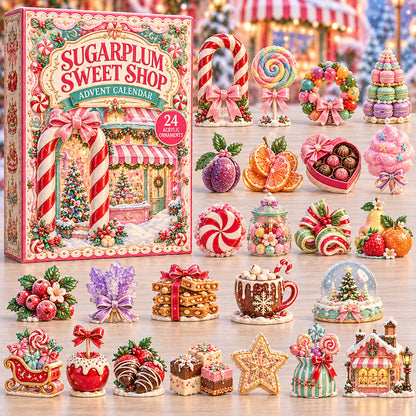 CHRISTMAS KICKOFF 40% OFF - Sugarplum Sweet Shop Advent Calendar 2026 - 24-Day Festive Countdown, Acrylic Charms Blind Box - Gift For Family and Friends AC0TD099