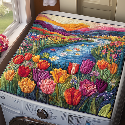 Summer Blossom Quilted Washer and Dryer Cover NCU0DV743