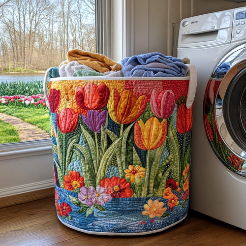 Summer Blossom Quilted Laundry Basket NCU0DV743