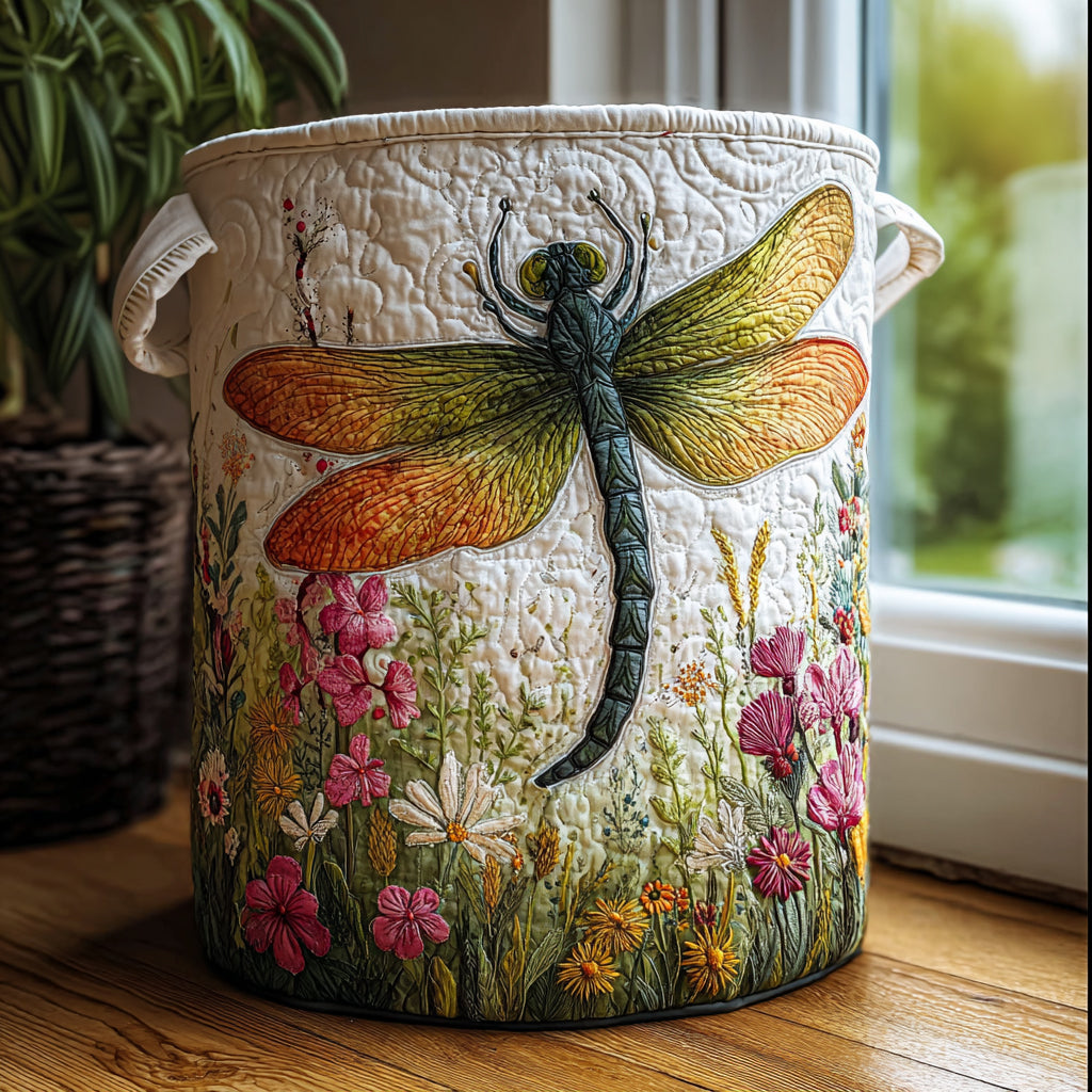 Summer Breeze Dragonfly Quilted Laundry Basket NCU0DV1679