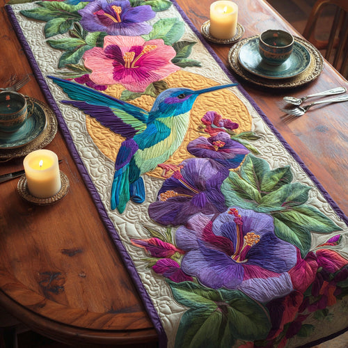 Summer Breeze Hummingbird Quilted Table Runner NCU0NTD1086