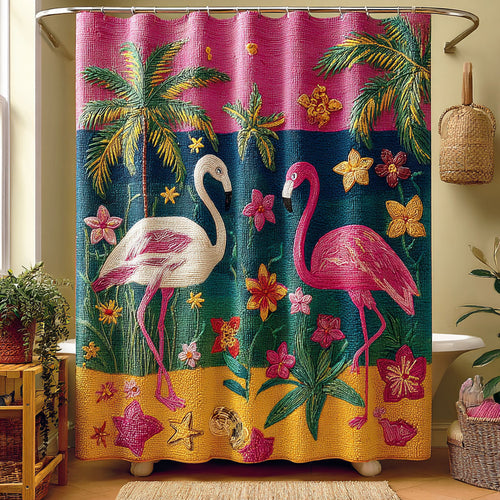 Summer Flamingo Shower Curtain NCU0NTD1476