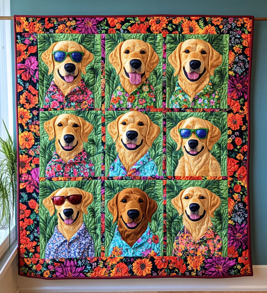 Summer Golden Retriever Quilted Table Runner GFTONT011 main image 1