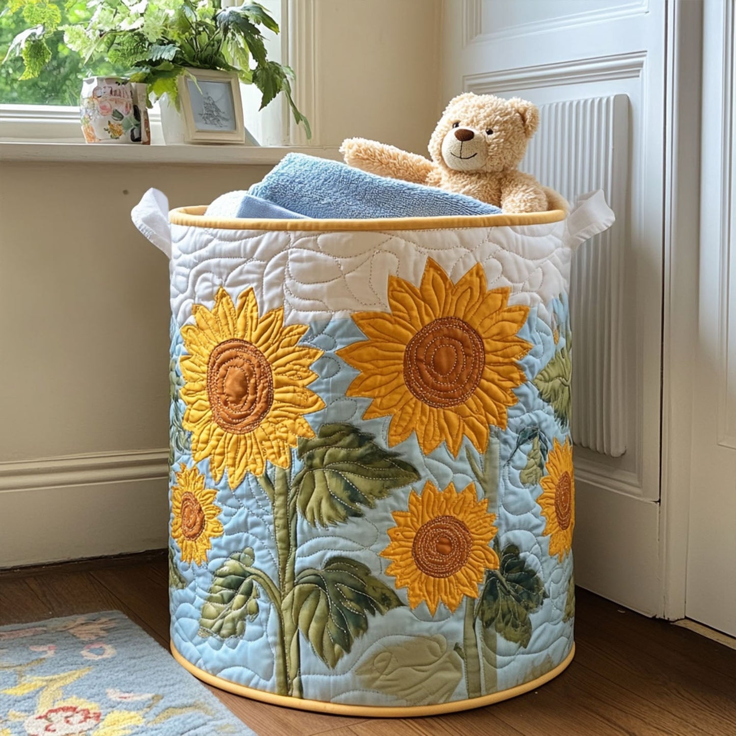 Summer Shine Quilted Laundry Basket NCU0PTT761