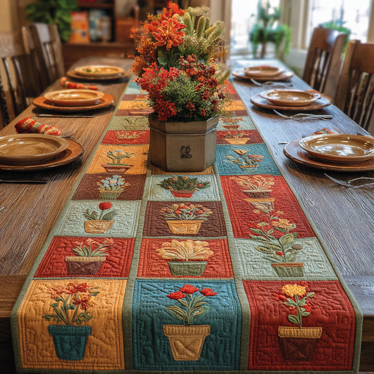 Summer Terracotta Quilted Table Runner NCU0HNH862