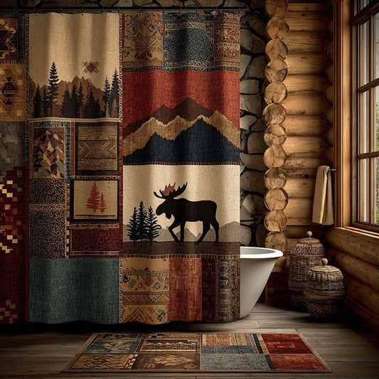 Summit Lodge Moose Shower Curtain NCU0DQQ0724