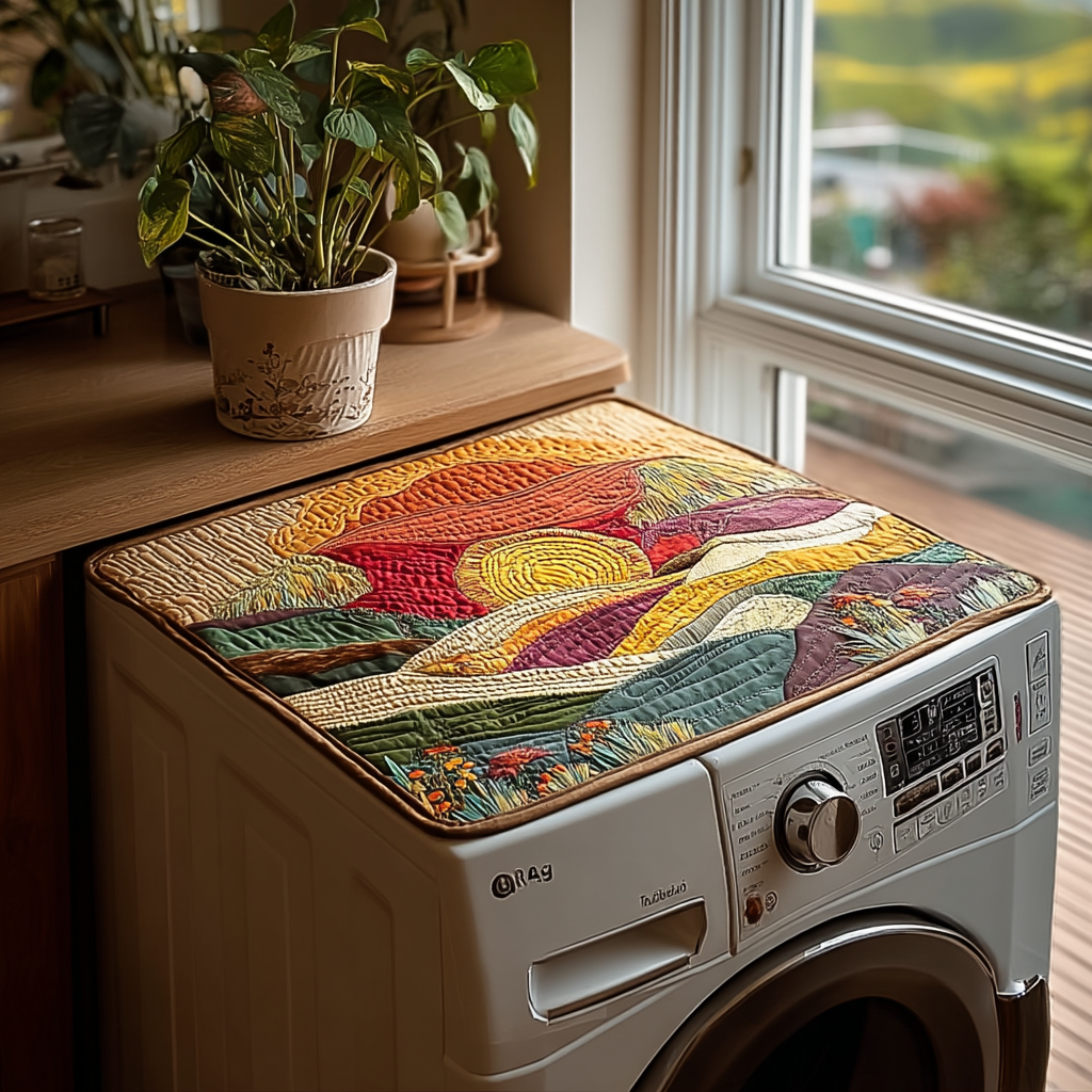 Sun Glow Quilted Washer and Dryer Cover NCU0PVL372