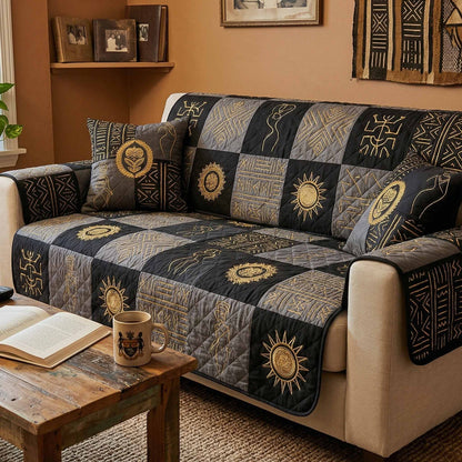 Sun Motif Quilted Sofa Cover NCU0NXD1808