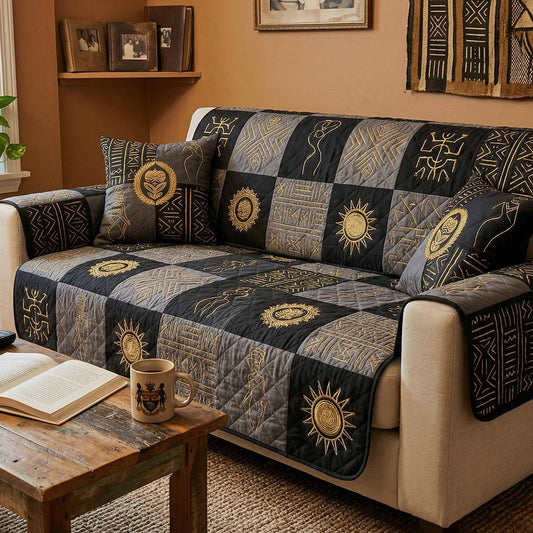 Sun Motif Quilted Sofa Cover NCU0NXD1808