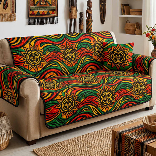 Sun Pattern Quilted Sofa Cover NCU0NXD1832
